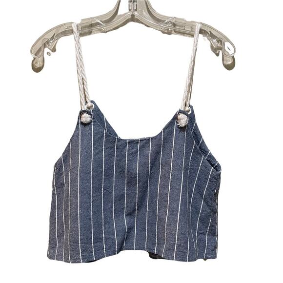 LF Rumor Boutique Striped Crop Top Blue and White Size Small - Picture 5 of 5